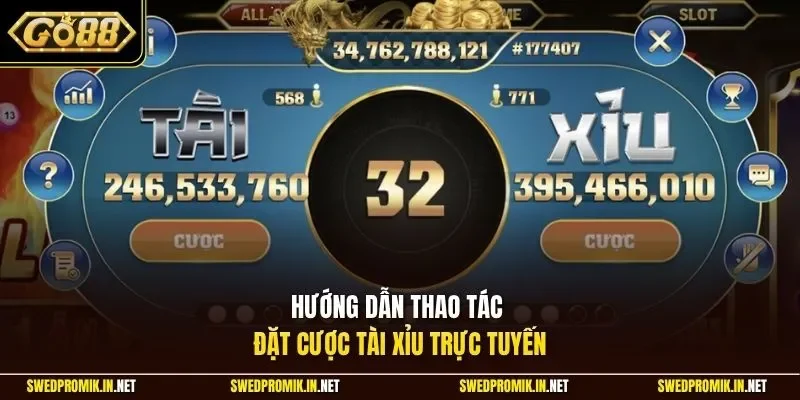 Hướng dẫn thao tác đặt cược Tài Xỉu trực tuyến