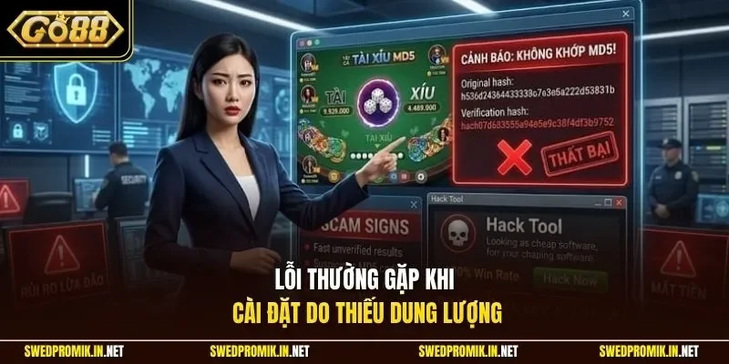 Lỗi thường gặp khi cài đặt do thiếu dung lượng